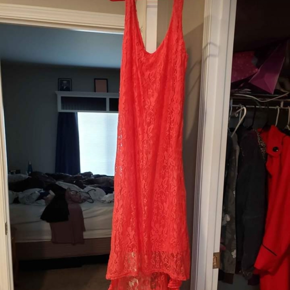 Orange lace dress